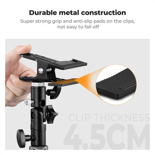 K&F CONCEPT Photography Reflector Holder Photo Video Studio 5/8" Heavy Duty Clip - Afbeelding 6 van 7