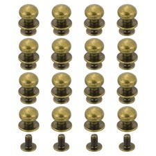 16Pcs Ball Head Stud Screw Back 12mm Round Head Button Stud, Bronze