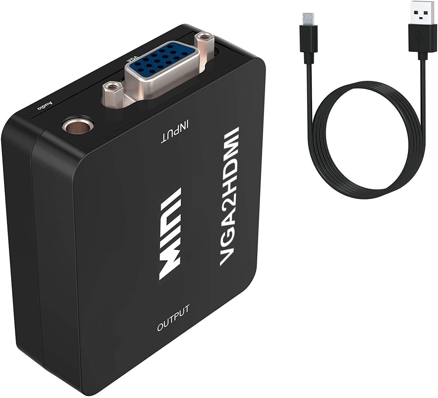 Multibao Full HD 1080P VGA TO HDMI with Audio Video Converter Adapter With USB