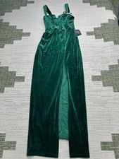 Lulus Dress Womens Small Green Velvet Bodycon Midi New
