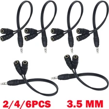 2/4/6x 3.5mm Speaker&Headphone Splitter Stereo Male to Double Female Adapter NEW