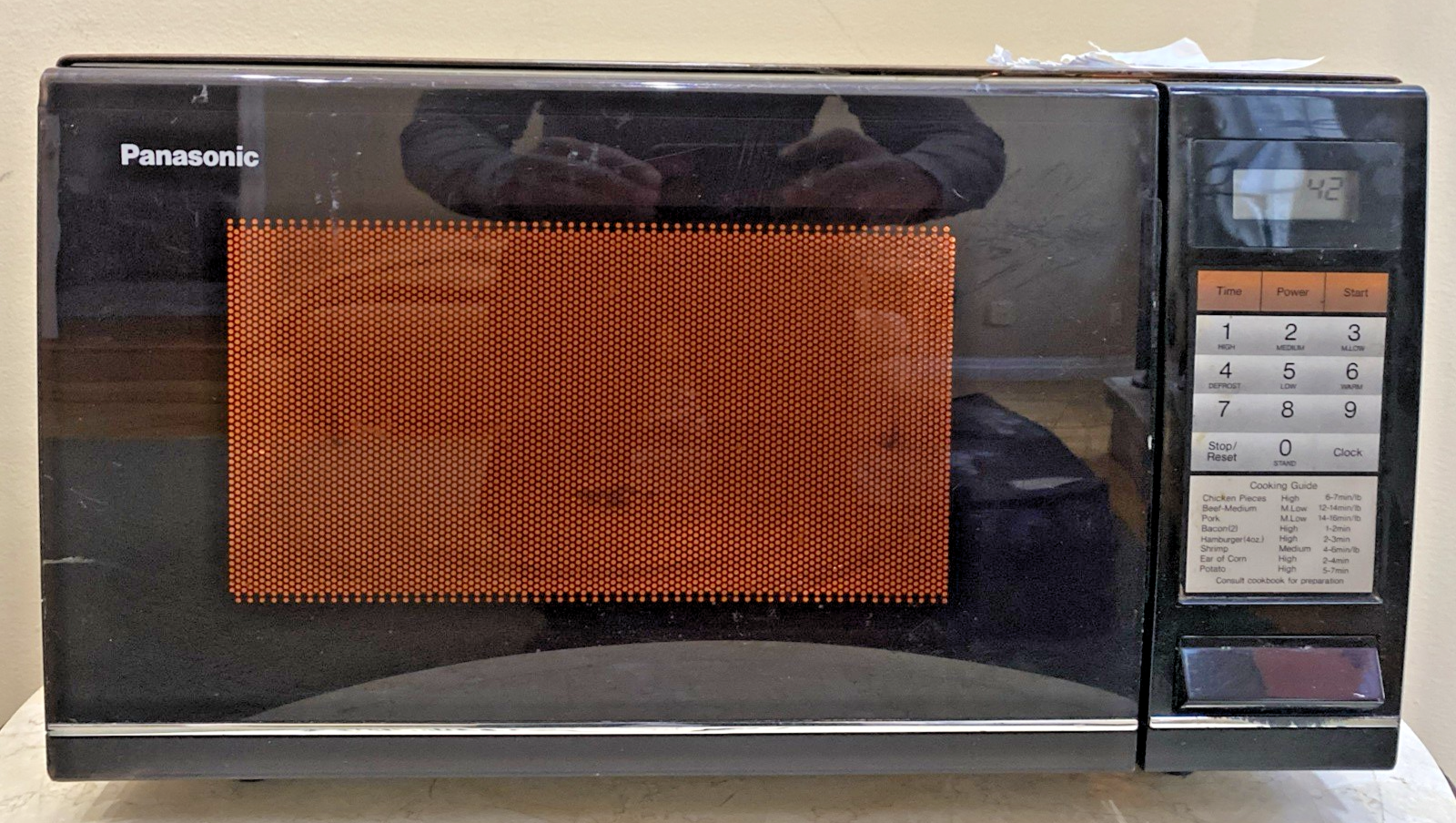 Vtg Retro 80’s Panasonic Microwave Woodgrain Brown Tested Works