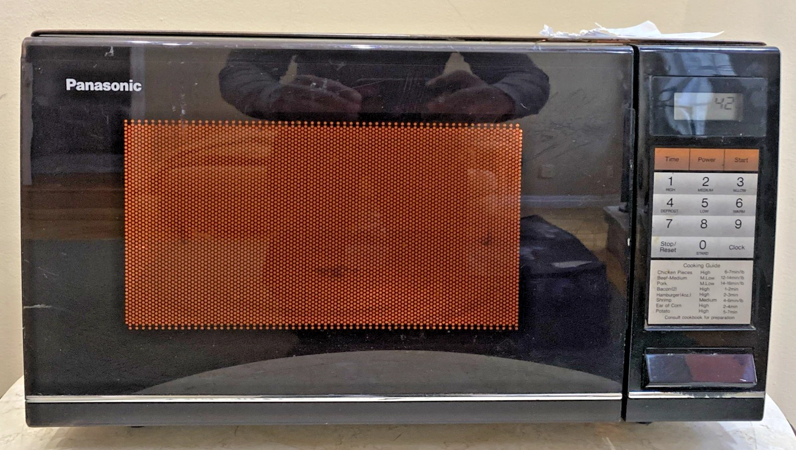 Vtg Retro 80’s Panasonic Microwave Woodgrain Brown Tested Works