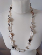 Statement Necklace Silver Colour Chain Beaded Necklace Costume Jewellery