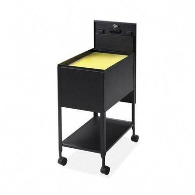 Lorell LLR60177 Mobile File 1 Shelf 4 Caster Black 13.5x24.8x28.3