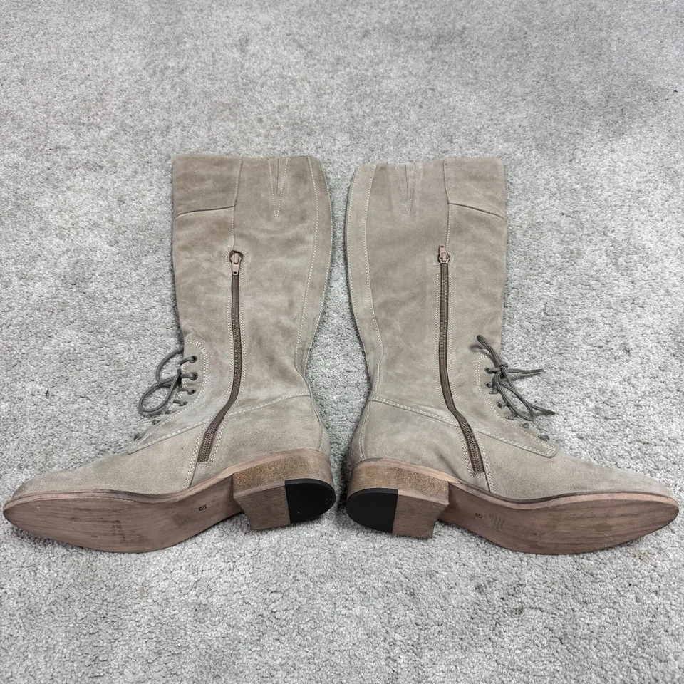 Botas Seychelles Beige Cuero Gamuza Mujer Talla 6.5 Con Cordones Foto 4 de 4