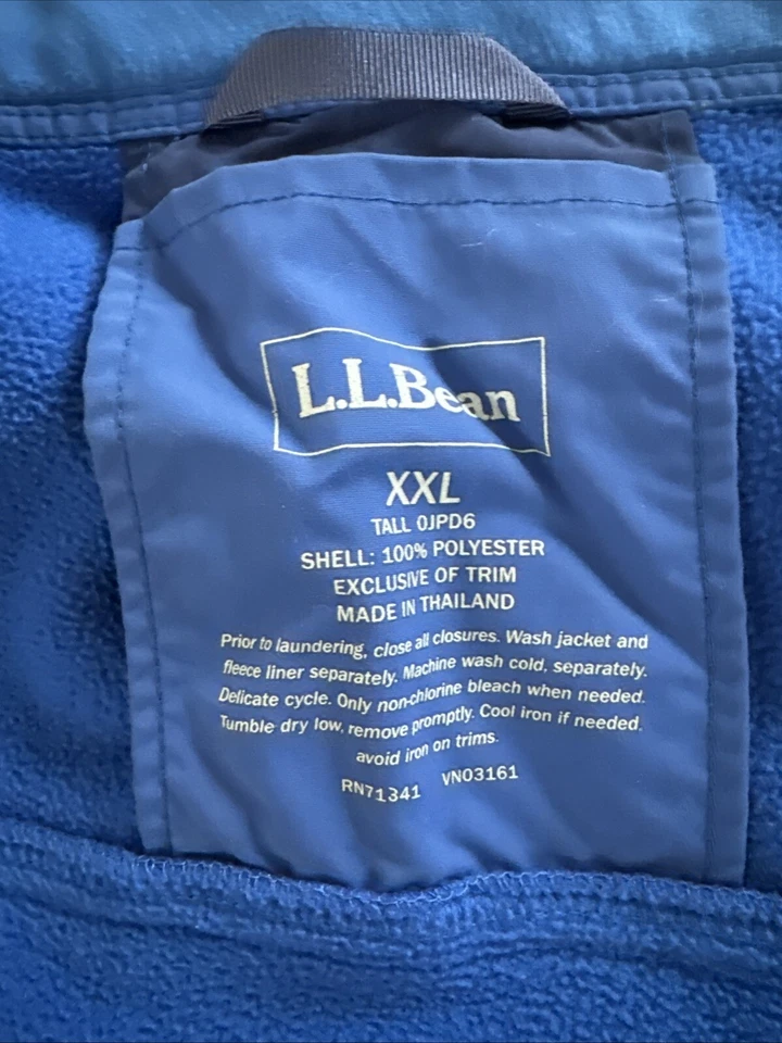 LL Bean Winter Jacket Coat Men's XXL Blue Hood Rn71341 Vn03161 Double Coat - Image 4 of 4