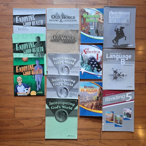 Abeka 5th grade language history science health reading 14 books