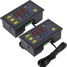 2pcs Digital Temperature Controller Thermostat Switch Heating Cooling Thermostat