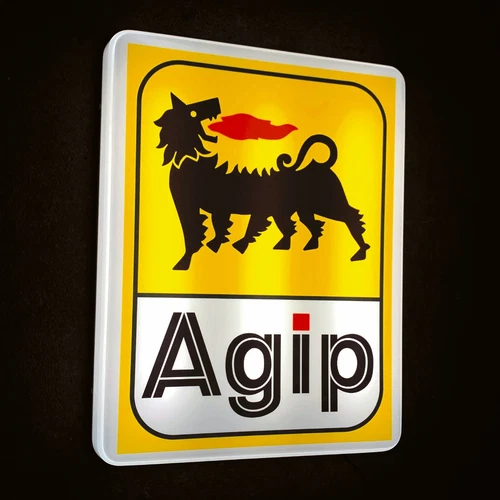 AGIP LED ILLUMINATED LIGHT BOX SIGN GARAGE GAS STATION OIL AUTOMOBILIA DUCATI - Picture 6 of 24