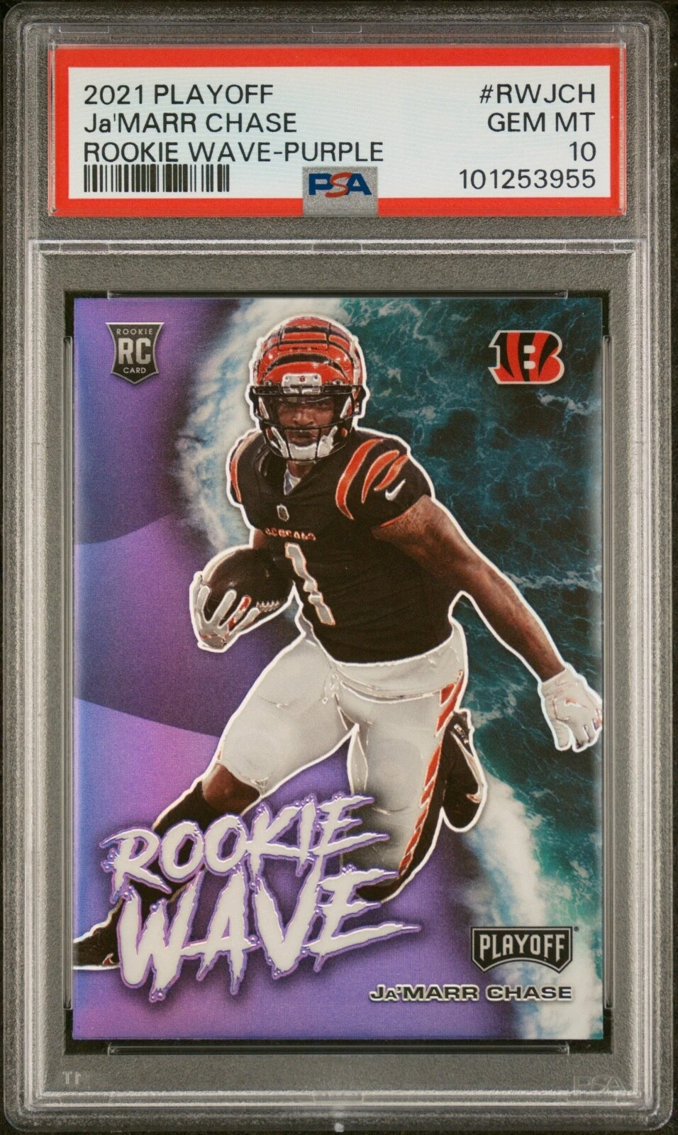 JaMarr Chase Panini Playoff Rookie Wave #RWJCH Purple
