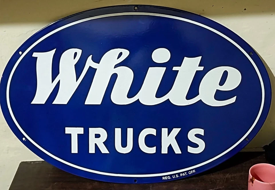 White Truck Pure  Porcelain Enamel Heavy Metal Sign 24 x 16  Inches Single Side - Image 3 of 3