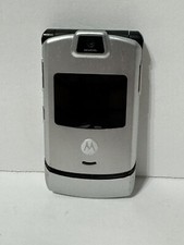 Motorola RAZR V3m Silver Cellular Flip Phone - Verizon Tested - Bad Battery