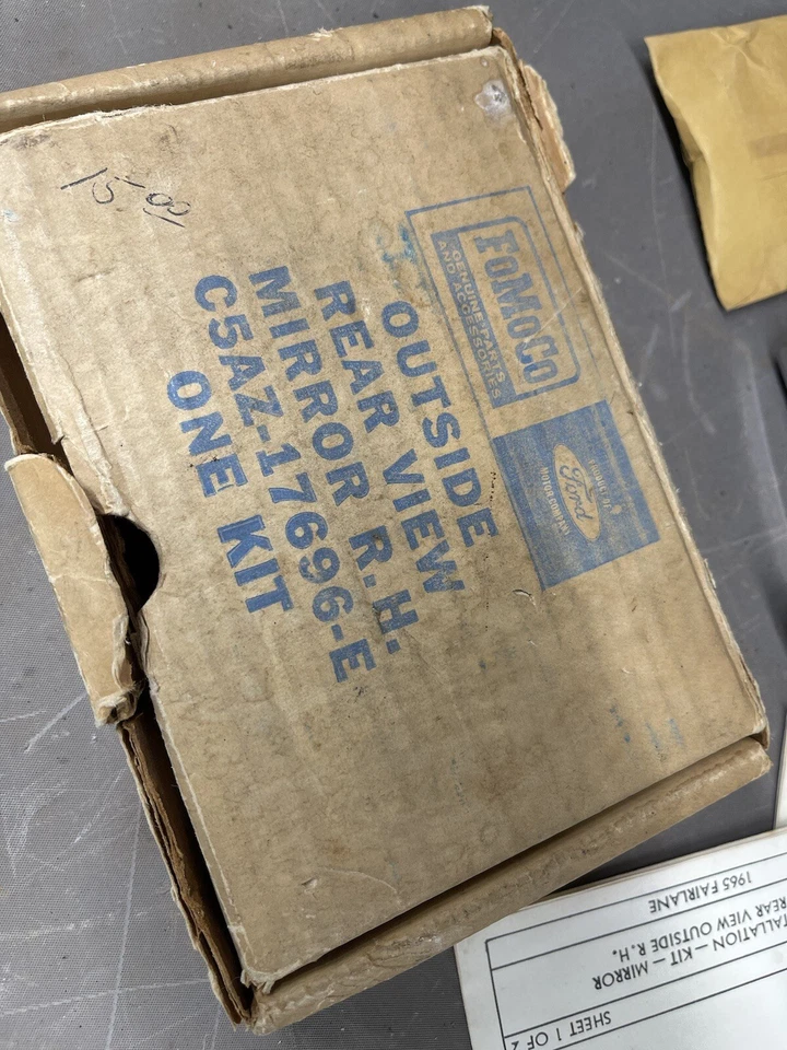 Espejo retrovisor Ranchero LTD Marauder 1965-1966 Ford Fairlane Galaxie nuevo de lote original Foto 3 de 4