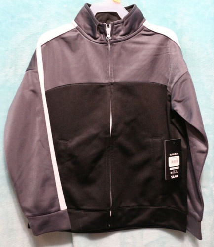 Athletic Works~ NEW♈Boy's Two toned Zip up Knit Jacket size S~black/gray - Picture 2 of 6