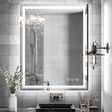 28x36" Two-way Large Led Bathroom Wall Mirror W/ Bright Backlit Anti-fog US Plug