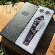 Handmade Dream Amethyst Smoking Crystal Pipe Hand Spoon Pipe Tobacco Smoke Bowl