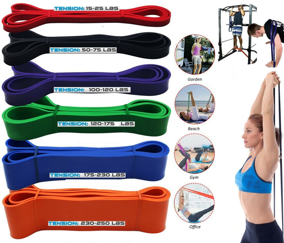 Fitness Resistance 120 Lb Resistance Bands Power Resistance Bands
