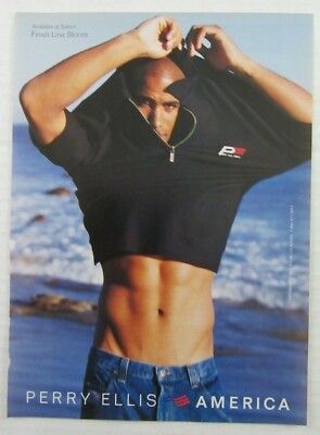 1998 PERRY ELLIS AMERICA Summer Casual Clothing Line Magazine Ad
