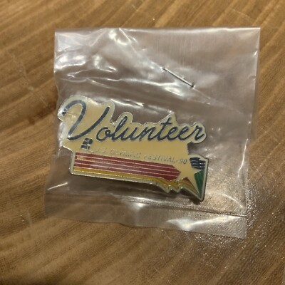 NEW 1990 US Olympic Festival Volunteer Pinback Black Version Minneapolis MN