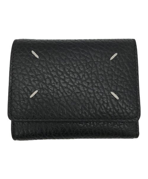 Grained Leather Three-Fold Wallet