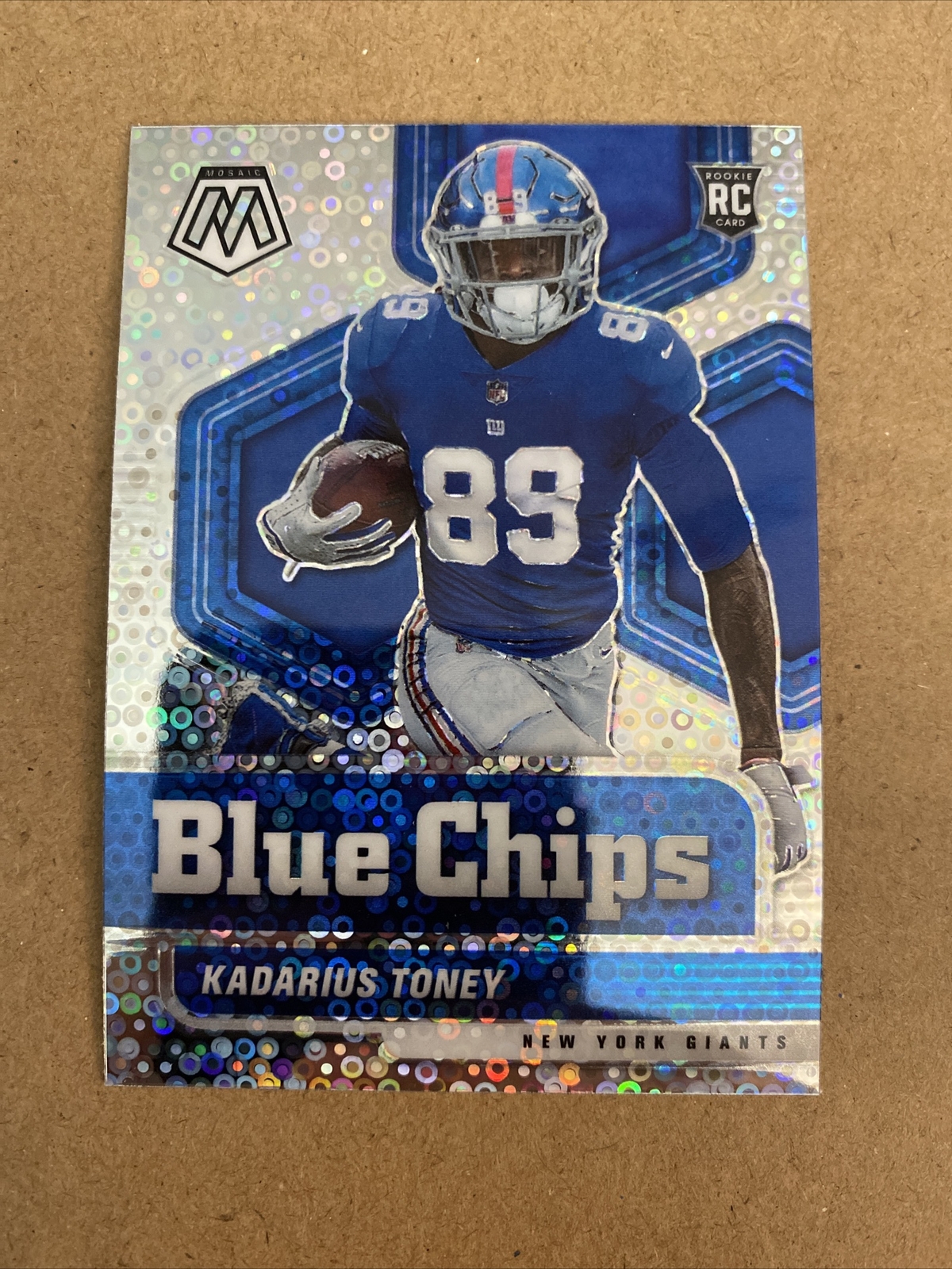 2021 Kadarius Toney #11 Mosaic Blue Chips Disco Prizm ROOKIE RC GIANTS