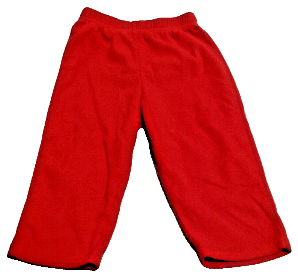 Red Fleece Casual Pajama Pants Toddler 2T Elastic Waist Girls Boys