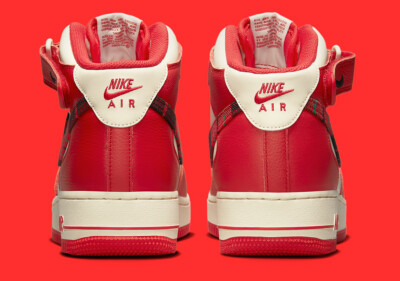 Nike Air Force 1 Mid '07 LX Plaid University Red Pale Ivory DV0792