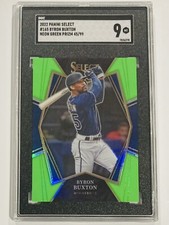 2022 Panini Select #165 Byron Buxton SGC 9 Mint Neon Green Prizm /99