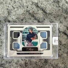 Brooks Lee 2023 Panini Three And Two Prospect Quad Jerseys SN 24/49 Twins Rookie