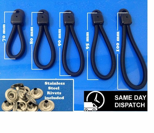 Marine Repair Bungee Loops Bungee Loops – 80mm, 10 Pack – Heavy-Duty Tonneau Ute & Marine Repair Loops, Water Resistant Canopy Bungee Cords - Foto 4