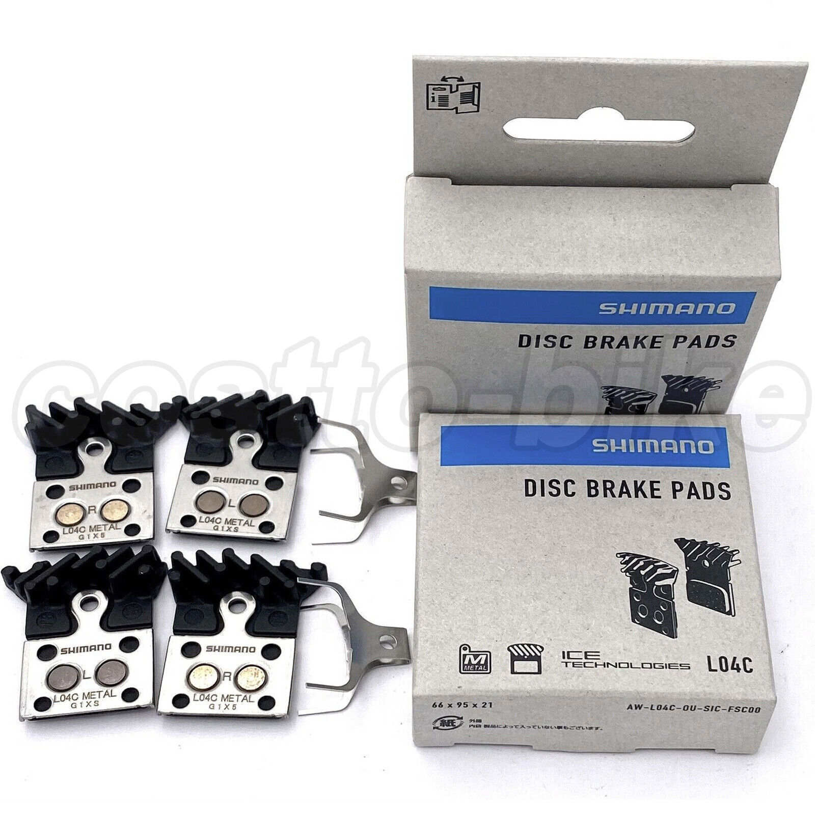Shimano L04C/L05A Metal Disc Brake Caliper Pads ICETECH Cooling Fins