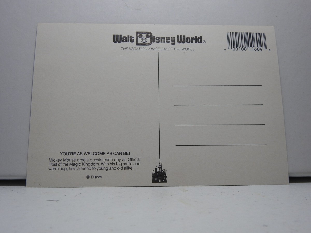 Postcardds 6X4 Mickey Mouse (2) walt Disney World Bay Lake Florida