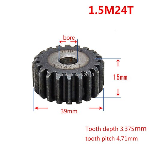 45# Ingranaggio a Spurone Acciaio 1.5M12T-60T Metal Mod 1.5 Pignone Ingranaggio 12-60 Denti Moter Gear - Foto 25 di 61