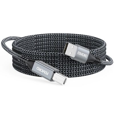 10Ft Printer Cable 10 Feet, USB A to B Printer Cable USB 2.0 Type B Cables Long