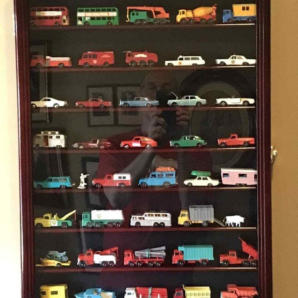 Car Display Case Cherry 12 Shelves Matchbox Model 1/64 Diecast Wood ...