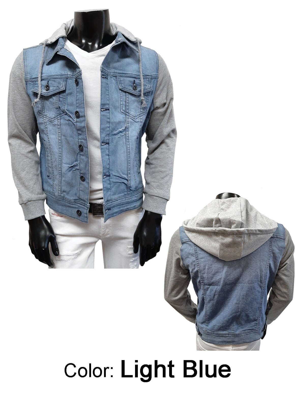 "Chopp Shop Jeans" Men's Slim Stretch Denim Baseball Jacket with