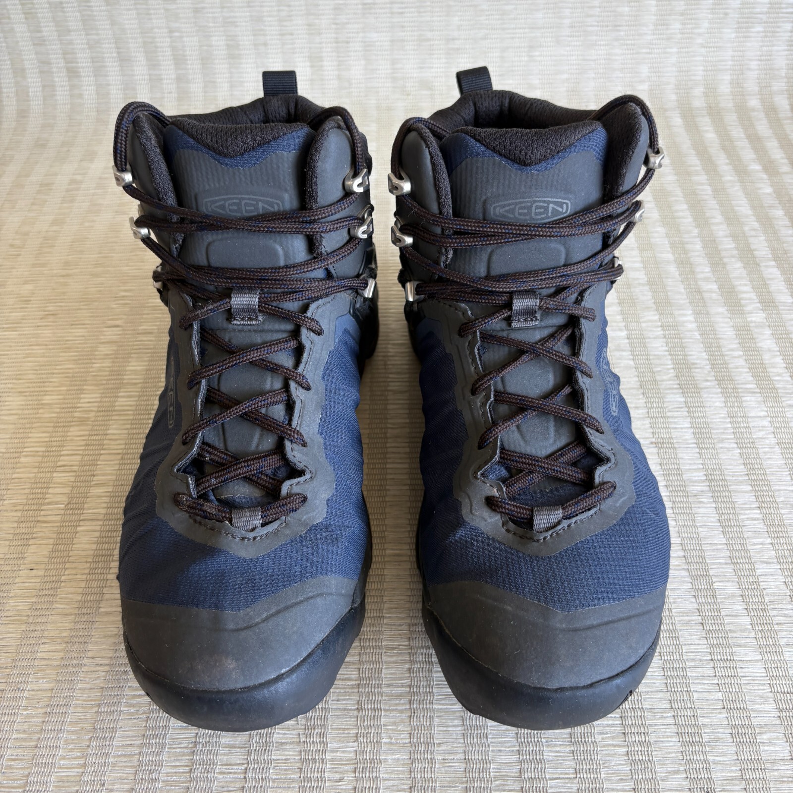 Stivali da trekking Keen da uomo Venture Mid WP blu nero impermeabili scarpe da trail taglia 7 5