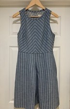 J Crew Wmns Chambray Denim Sheath Dress. Sz 8 Striped $138 Medium Blue Wash