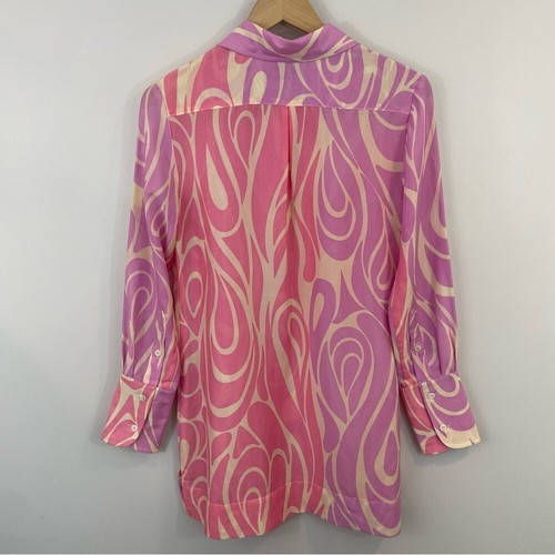 Etcetera Silk Blend Popover Tunic Womens Sz 4 Small Pink Swirl Top Blouse EUC - Bild 8 von 10