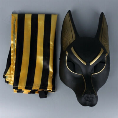 Egyptian Anubis Cosplay Mask Halloween PVC Wolf Masquerade Helmet Props 2 Styles