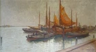 Large painting by Kees TERLOUW 1890-1942 - Dutch School Seascape Boats