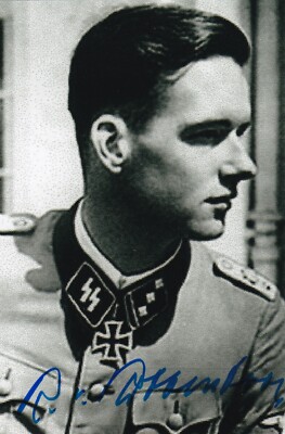 Richard Rudolf Ss German Knights Cross Rudolf Ribbentrop D-Day, SS-Waffen SIGNED 4x6 ...