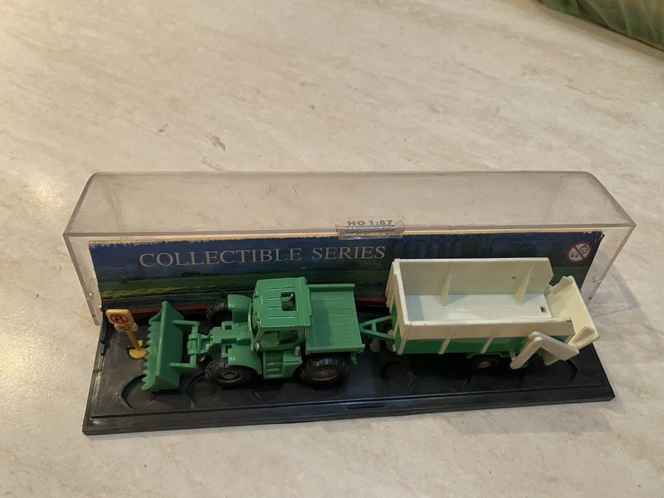 RARISSIMO TRATTORE MEZZO AGRICOLO CON RIMORCHIO ADG 1:87 IN BOX DA COLLEZIONE - Immagine 4 di 4