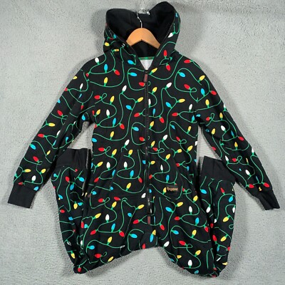 Tipsy Elves Jumpsuit Unisex Small Black Cozy Christmas Lights Holiday One piece