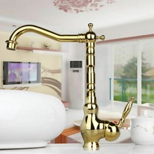 Luxury Gold Color Kitchen Bar Bathroom Faucet Single Hole Basin Sink Mixer Tap