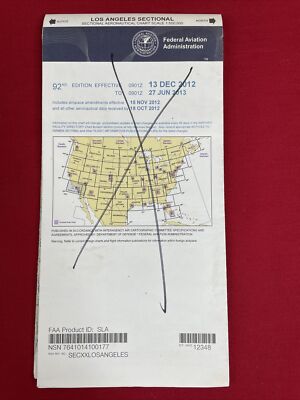 2012 LOS ANGELES Sectional Aeronautical Chart Aerial Map, 92nd Edition