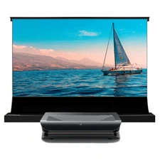 AWOL Vision LTV-3500 Pro 4K Laser Projector & ALR-220C Motorized Floor Screen