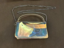 Zara, Holograpic Clear Crossbody Bag with Silver Chain