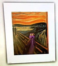 Disney Epcot Figment Purple Dragon MUNCH The Scream  Art Print 18 x 18